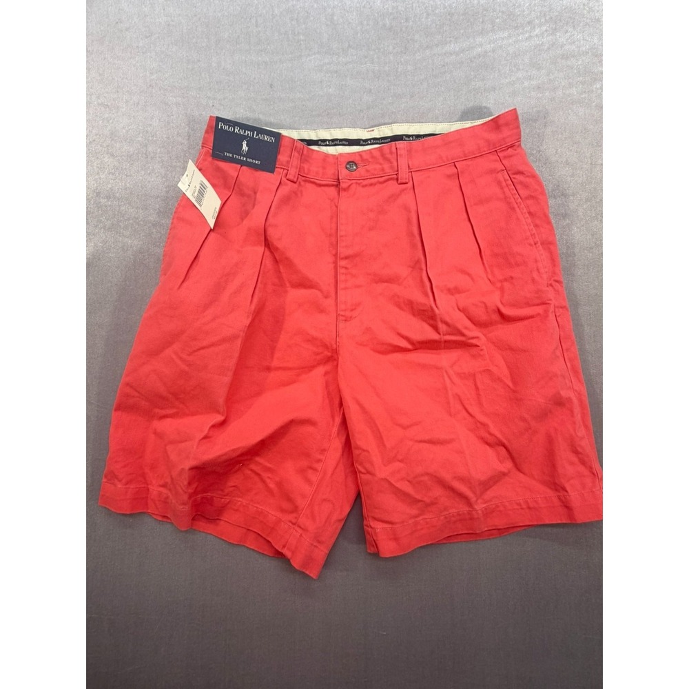 Vintage NWT Polo Ralph Lauren Red Chino Shorts "The Tyler" Size 33 - Picture 3 of 11